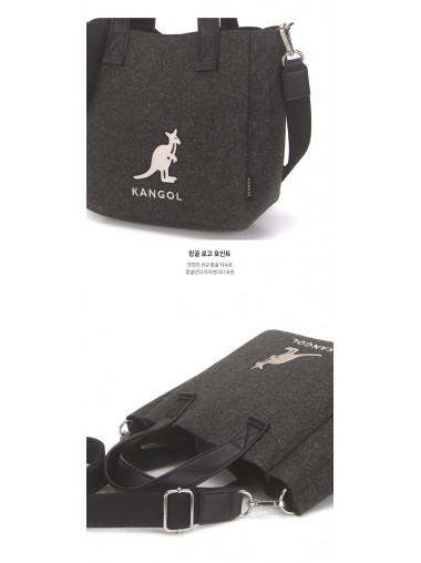 Kangol Filco Felt Tote Bag- Charcoal 3833